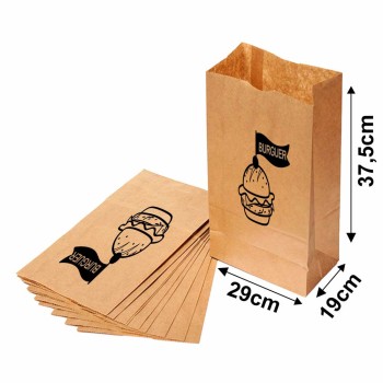 DELIVERY SACO KRAFT PERSONALIZADO 1X0 TAMANHO GG 290X375MM Preto e branco frente - 1000 un.