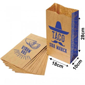 DELIVERY SACO KRAFT PERSONALIZADO 1X0 TAMANHO P 180X280MM Preto e branco frente - 20000 un.