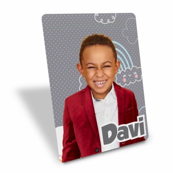 DISPLAYS DISPLAY DE MESA PARA FESTA FOTO COM SUPORTE PVC 0,50MM PREMIUM BRANCO 100X140MM Colorido frente - 504 un.