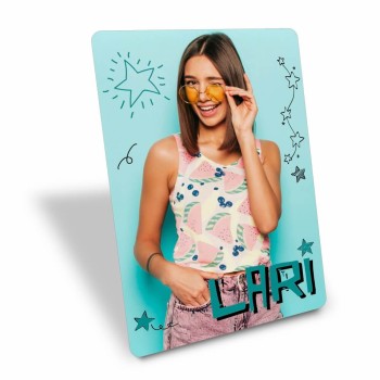DISPLAYS DISPLAY DE MESA PARA FESTA FOTO COM SUPORTE PVC 0,50MM PREMIUM BRANCO 100X140MM Colorido frente - 108 un.
