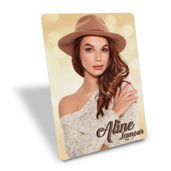 DISPLAYS DISPLAY DE MESA PARA FESTA FOTO COM SUPORTE PVC 0,50MM PREMIUM BRANCO 100X140MM Colorido frente - 27 un.
