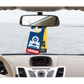 DISPLAYS DISPLAY DE RETROVISOR COUCHÊ 300G SEM LAMINAÇÃO E SEM VERNIZ SEM VERNIZ Colorido frente e verso - 25 un.