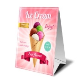 DISPLAYS PVC PREMIUM 0,50MM DISPLAY DE MESA TRIÂNGULO Colorido frente - 25 un.