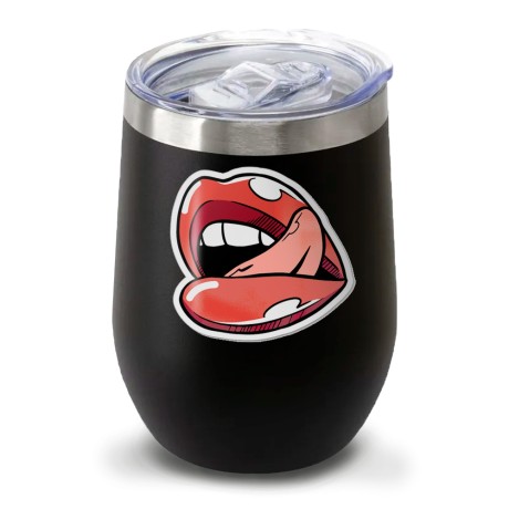 CANECA, COPOS E TAÇAS COPOS COPOS TÉRMICOS MODELO CUIA E DTF UV 360ML PRETO Preto e branco frente - 1 un.