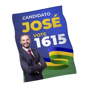 ELEIÇÕES 2024 BANDEIRAS CACHARREL COSTURA LINHA BRANCA OVERLOCK 1400X1800MM Colorido frente - 1 un.