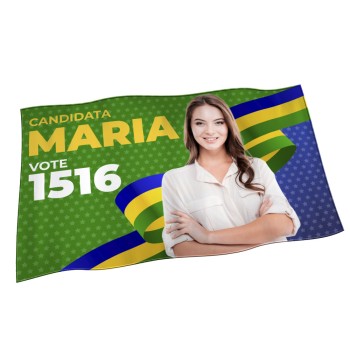 ELEIÇÕES 2024 BANDEIRAS CACHARREL COSTURA LINHA BRANCA OVERLOCK 1400X900MM Colorido frente - 1 un.