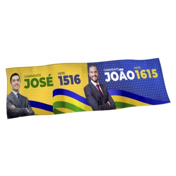 ELEIÇÕES 2024 BANDEIRAS CACHARREL COSTURA LINHA BRANCA OVERLOCK 2000X500MM Colorido frente - 1 un.