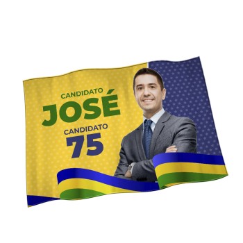ELEIÇÕES 2024 BANDEIRAS CACHARREL COSTURA LINHA BRANCA OVERLOCK 350X450MM Colorido frente - 1 un.