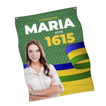 ELEIÇÕES 2024 BANDEIRAS CACHARREL COSTURA LINHA BRANCA OVERLOCK COM ILHÓS 1400X1800MM Colorido frente - 1 un.
