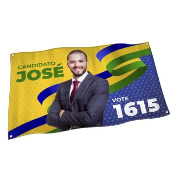 ELEIÇÕES 2024 BANDEIRAS CACHARREL COSTURA LINHA BRANCA OVERLOCK COM ILHÓS 1400X900MM Colorido frente - 1 un.
