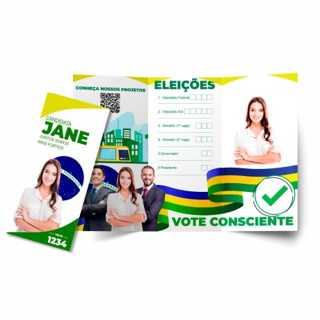 ELEIÇÕES 2024 FOLDERS COUCHÊ 150G 2 DOBRAS Colorido frente e verso - 2500 un.