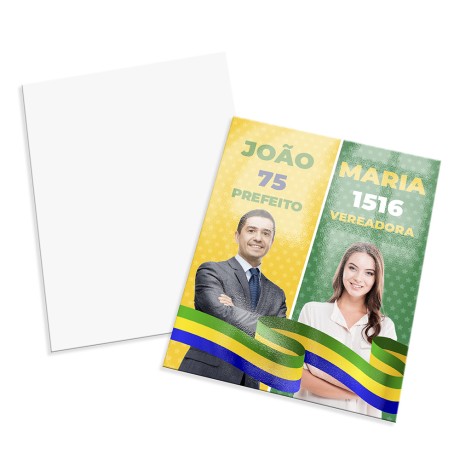 ELEIÇÕES 2024 POSTAIS COUCHE 250G VERNIZ UV VERNIZ UV TOTAL FRENTE 180X147MM Colorido frente - 30000 un.