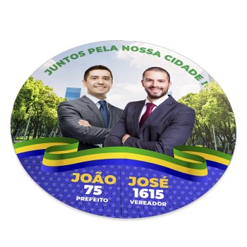 ELEIÇÕES 2024 PRAGÃO ADESIVO VINIL BRANCO 300X300MM Colorido frente - 25 un.