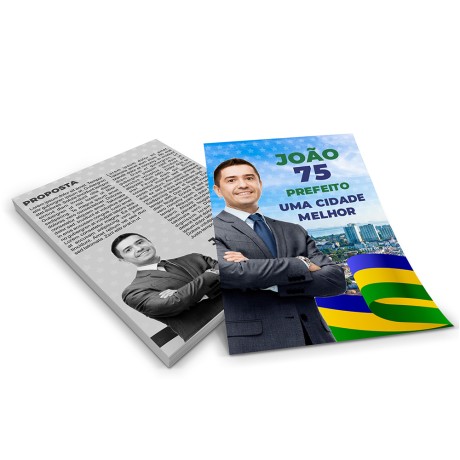 ELEIÇÕES 2024 SANTINHOS COUCHÊ 90G SEM VERNIZ 100X140MM Colorido frente e preto e branco verso - 500000 un.