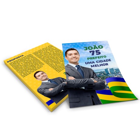 ELEIÇÕES 2024 SANTINHOS COUCHÊ 90G SEM VERNIZ 100X140MM Colorido frente e verso - 500000 un.