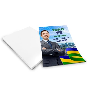 ELEIÇÕES 2024 SANTINHOS COUCHÊ 90G SEM VERNIZ 100X140MM Colorido frente - 1000 un.