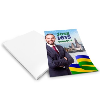 ELEIÇÕES 2024 SANTINHOS COUCHÊ 90G SEM VERNIZ 70X100MM Colorido frente - 5000 un.