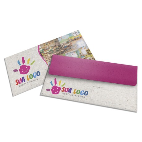 ENVELOPES ENVELOPES PERSONALIZADOS RECICLATO 90G CARTA 230X115MM Colorido frente - 100 un.