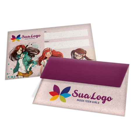 ENVELOPES ENVELOPES PERSONALIZADOS RECICLATO 90G MINI 122X77MM Colorido frente - 100 un.