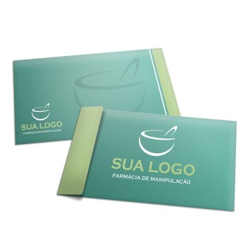 ENVELOPES PERSONALIZADOS APERGAMINHADO 90G ABA LATERAL 230X110MM Colorido frente - 1000 un.