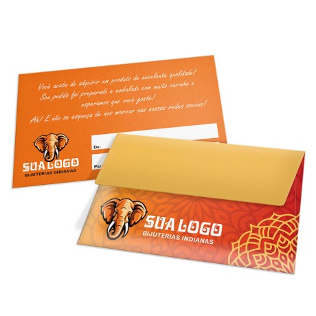 ENVELOPES PERSONALIZADOS APERGAMINHADO 90G MINI 122X77MM Colorido frente - 100 un.