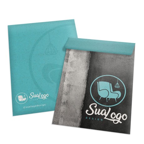 ENVELOPES PERSONALIZADOS RECICLATO 90G MEIO SACO 166X240MM Colorido frente - 100 un.