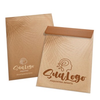 ENVELOPES PERSONALIZADOS RECICLATO 90G MEIO SACO 166X240MM Colorido frente - 10 un.