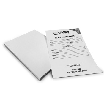 FICHA APERGAMINHADO 180G 105X150MM Preto e branco frente - 500 un.