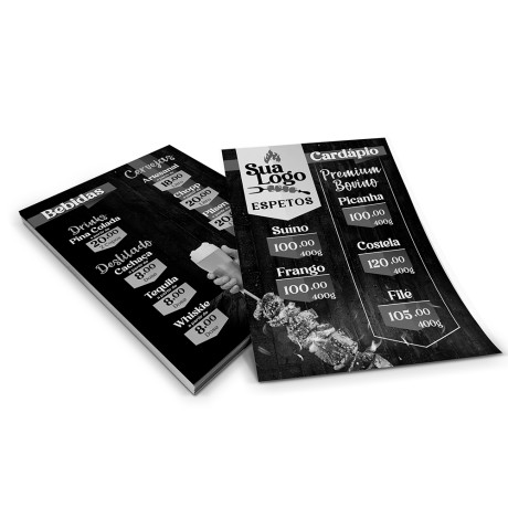 FICHA APERGAMINHADO 180G 310X450MM Preto e branco frente e verso - 500 un.