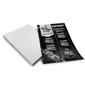 FICHA APERGAMINHADO 180G 310X450MM Preto e branco frente - 500 un.