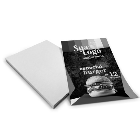 FICHA APERGAMINHADO 180G 310X450MM Preto e branco frente - 1000 un.
