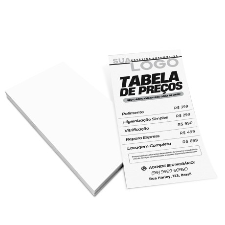 FILIPETAS APERGAMINHADO  75G SEM VERNIZ 100X210MM Preto e branco frente - 2500 un.