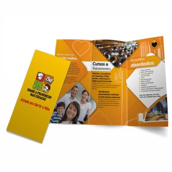 FOLDERS E MALA DIRETA COUCHÊ 150G SEM VERNIZ 300X150MM 2 DOBRAS Colorido frente e verso - 2500 un.