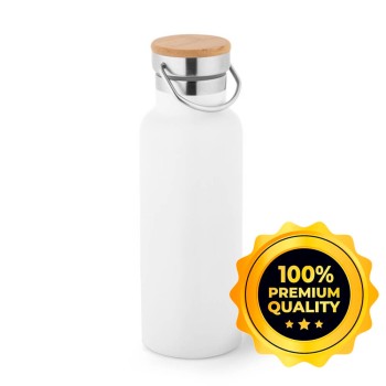 GARRAFAS E SQUEEZES PADRÃO SQUEEZE DE AÇO INOX MODELO RAGNAR COM PAREDE DUPLA 570ML BRANCA 5 un.