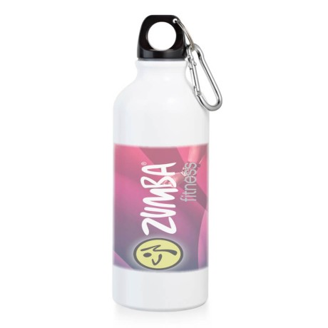 GARRAFAS E SQUEEZES PERSONALIZADO SQUEEZE DE ALUMÍNIO ERALD COM MOSQUETÃO 500ML BRANCA Colorido frente - 1 un.
