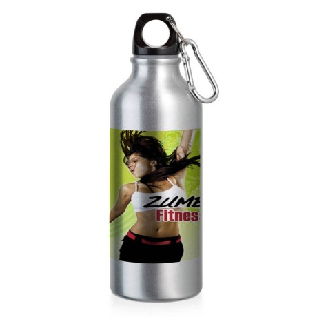 GARRAFAS E SQUEEZES PERSONALIZADO SQUEEZE DE ALUMÍNIO ERALD COM MOSQUETÃO 500ML CROMADA 1 un. - Colorido frente