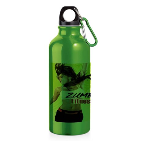 GARRAFAS E SQUEEZES PERSONALIZADO SQUEEZE DE ALUMÍNIO ERALD COM MOSQUETÃO 500ML VERDE Colorido frente - 1 un.