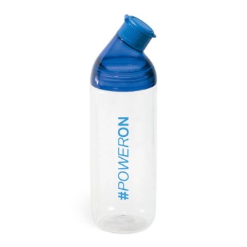 GARRAFAS E SQUEEZES PERSONALIZADO SQUEEZE DE TRITAN MODELO ZANNY COM ARGOLA 900ML TAMPA AZUL ROYAL 25 un. - Preto e branco frente