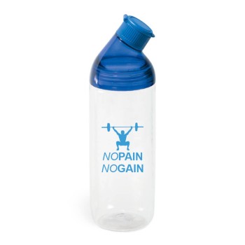 GARRAFAS E SQUEEZES PERSONALIZADO SQUEEZE DE TRITAN MODELO ZANNY COM ARGOLA 900ML TAMPA AZUL ROYAL 50 un. - Preto e branco frente