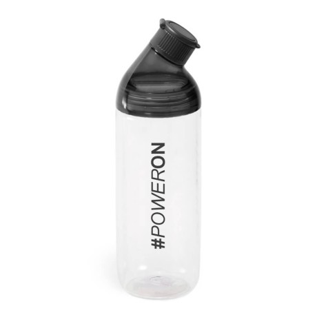 GARRAFAS E SQUEEZES PERSONALIZADO SQUEEZE DE TRITAN MODELO ZANNY COM ARGOLA 900ML TAMPA PRETA 25 un. - Preto e branco frente