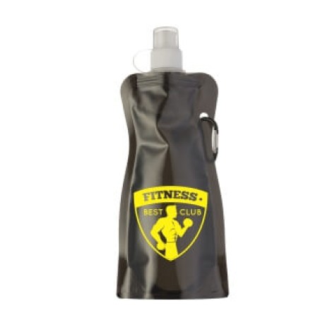 GARRAFAS E SQUEEZES PERSONALIZADO SQUEEZE FLEXÍVEL 460ML PRETA Preto e branco frente - 250 un.