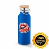 GARRAFAS E SQUEEZES SQUEEZE DE AÇO INOX TÉRMICA MODELO RAGNAR COM PAREDE DUPLA COM DTF UV 570ML Preto e branco frente - 1 un.