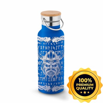 GARRAFAS E SQUEEZES SQUEEZE DE AÇO INOX TÉRMICA MODELO RAGNAR COM PAREDE DUPLA GRAVAÇÃO 360 570ML Preto e branco frente - 1 un.
