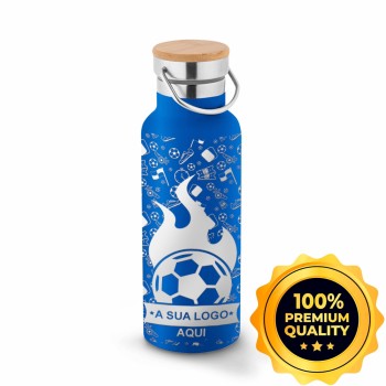 GARRAFAS E SQUEEZES SQUEEZE DE AÇO INOX TÉRMICA MODELO RAGNAR COM PAREDE DUPLA GRAVAÇÃO 360 570ML Preto e branco frente - 5 un.