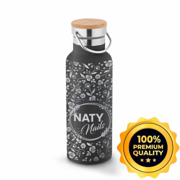GARRAFAS E SQUEEZES SQUEEZE DE AÇO INOX TÉRMICA MODELO RAGNAR COM PAREDE DUPLA GRAVAÇÃO 360 570ML 10 un. - Preto e branco frente