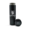 GARRAFAS E SQUEEZES SQUEEZE DE AÇO INOX TÉRMICA MODELO TERMÓMETRO LED GRAVAÇÃO FRONTAL 500ML Preto e branco frente - 1 un.