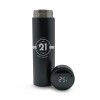 GARRAFAS E SQUEEZES SQUEEZE DE AÇO INOX TÉRMICA MODELO TERMÓMETRO LED GRAVAÇÃO FRONTAL 500ML Preto e branco frente - 10 un.