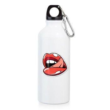 GARRAFAS E SQUEEZES SQUEEZE DE ALUMÍNIO MODELO ERALD COM MOSQUETÃO DTF UV 500ML BRANCA Colorido frente - 1 un.