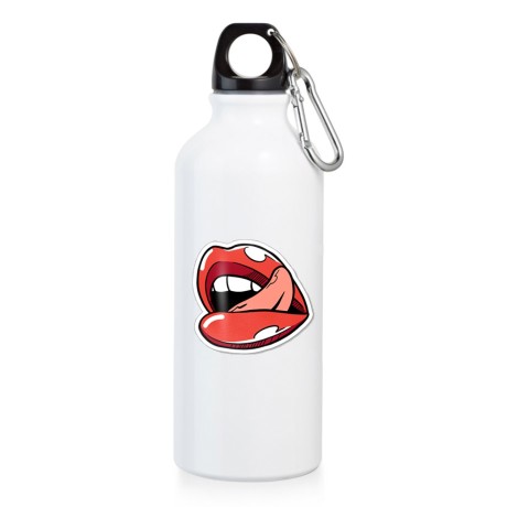 GARRAFAS E SQUEEZES SQUEEZE DE ALUMÍNIO MODELO ERALD COM MOSQUETÃO DTF UV 500ML BRANCA Colorido frente - 1 un.