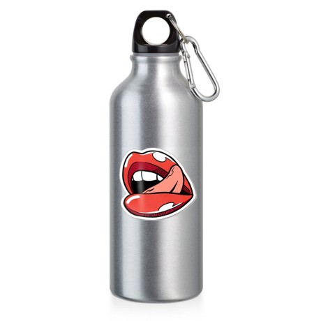 GARRAFAS E SQUEEZES SQUEEZE DE ALUMÍNIO MODELO ERALD COM MOSQUETÃO DTF UV 500ML CROMADA Colorido frente - 1 un.
